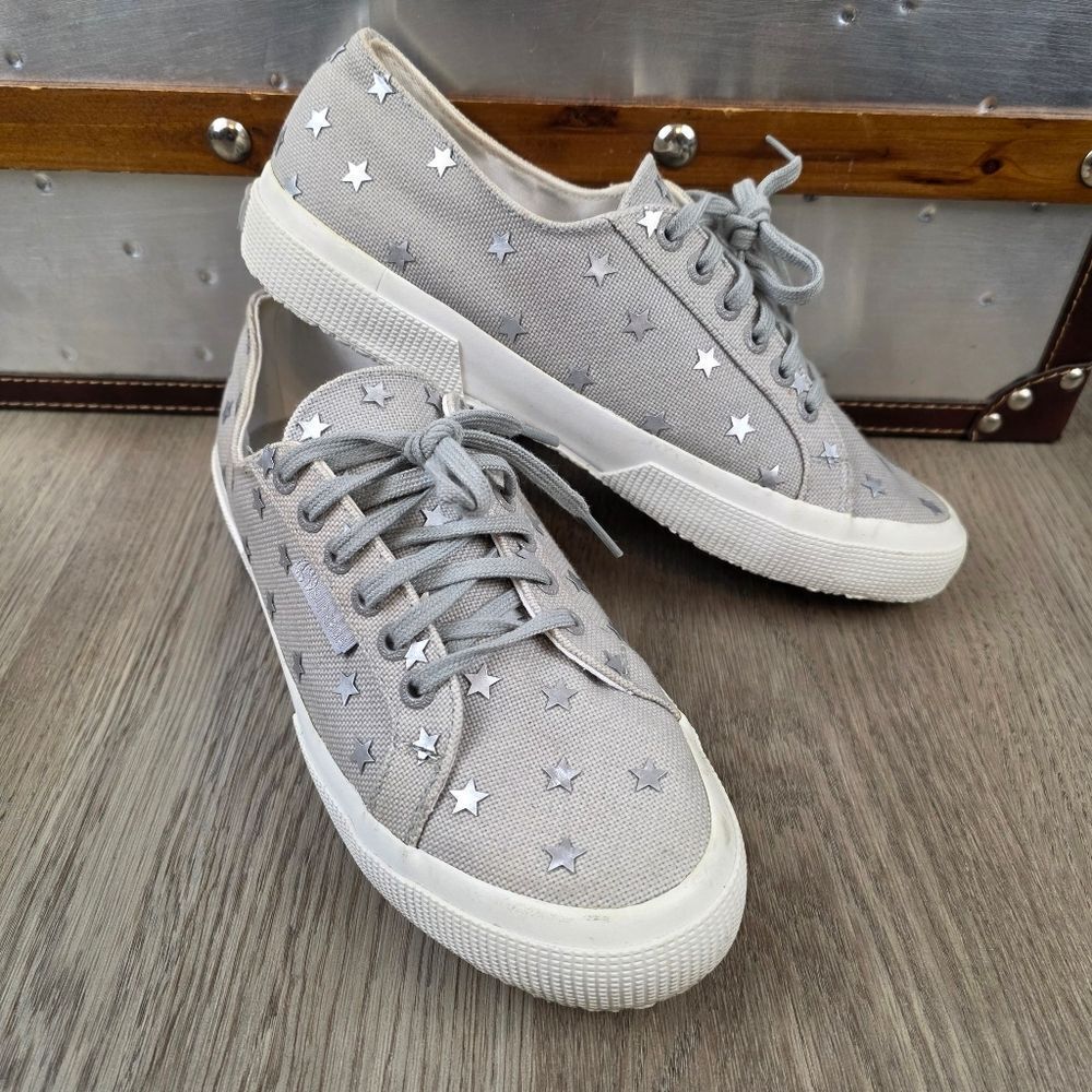 Superga Pyper America Silver Star Sneakers Size 9.5